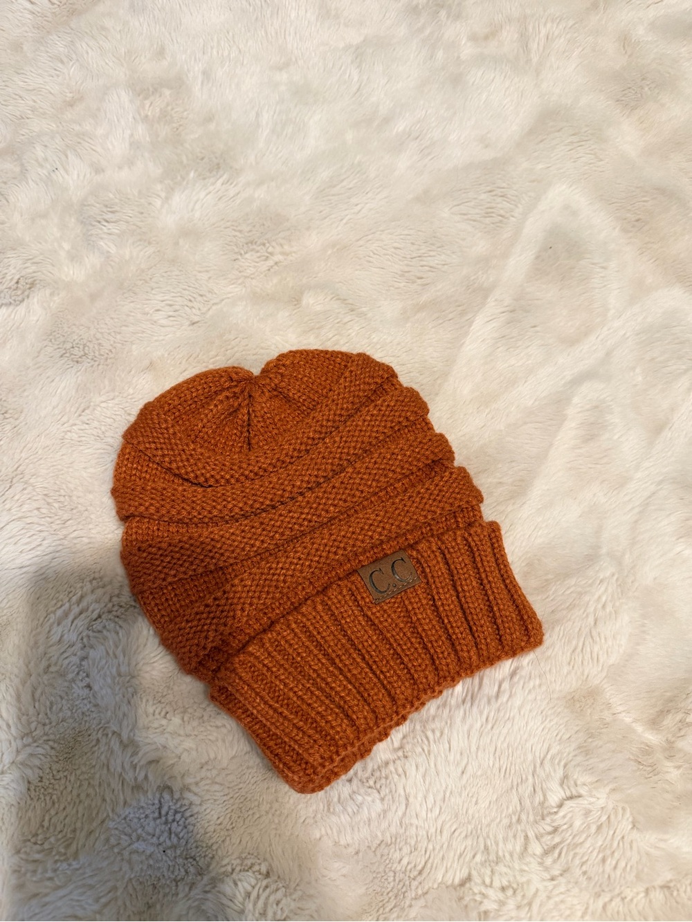 C.C Women’s Orange Knit Beanie Hat